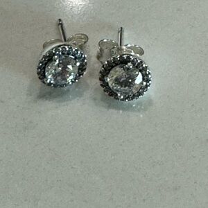 Pandora round sparkle stud earrings.